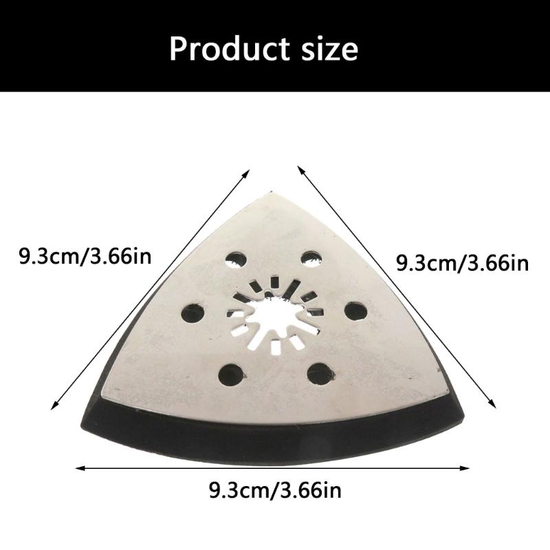 Multipurpose Precise 6 Hole Triangular Sanding Pad Plate 93mm Metal Core Design Suitable For Extended Tool Compatibility