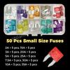 300/100/50 Pcs Small Car Fuses Automotive Blade Medium Micro Type Fuse Assortment In Box 2A/3A/5/A/7.5A/10A/15A/20A/25A/30A/35A