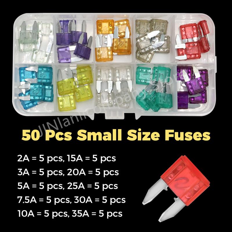 300/100/50 Pcs Small Car Fuses Automotive Blade Medium Micro Type Fuse Assortment In Box 2A/3A/5/A/7.5A/10A/15A/20A/25A/30A/35A