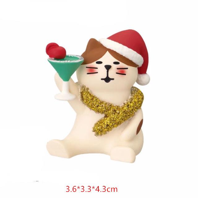 Scatola Regalo Slitta di Natale Creativa con Gatto Giapponese Scena in Miniatura Fai-da-te per Fotografia e Ornamenti Zakka