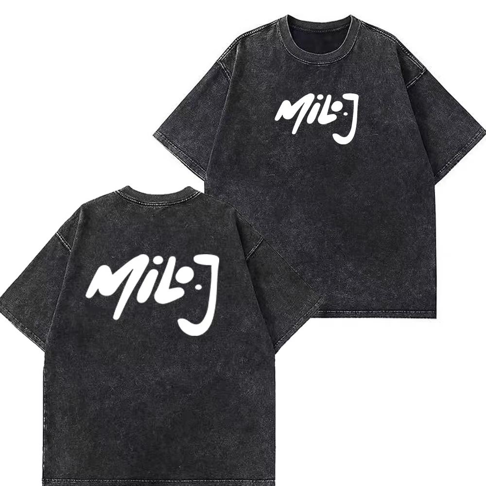 Rapper Milo J Album Tour Vintage Washed T Shirts Mens Women Clothing Harajuku Hip Hop Tshirts Short Slevee Oversized Tshirts