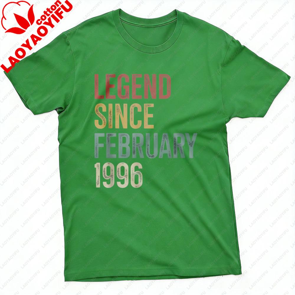 

Legend Since February 1996 Unisex TShirt Cotton Summer Short Sleeve Tops Casual Fashion Birthday Gift Top for Unisex Unisex 4XL