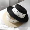 Straw hat women's summer sunshade sunscreen temperament flat top top hat Internet celebrity seaside Hepburn style straw beach hat