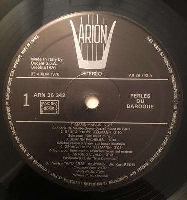 LP Record MARIN MARAIS, KURT REDEL, CHRISTIAN - The Bells Of St. Genevieve Of The M ARN36342 Arion 1976 France Classical Used