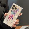 Clear Square Back Tube Case Protection For iPhone 12 13 16 ProMax 15 Plus 14 Pro Max 11 Anti-Oxygen,Little Bird Flower Wreath Pattern Casing