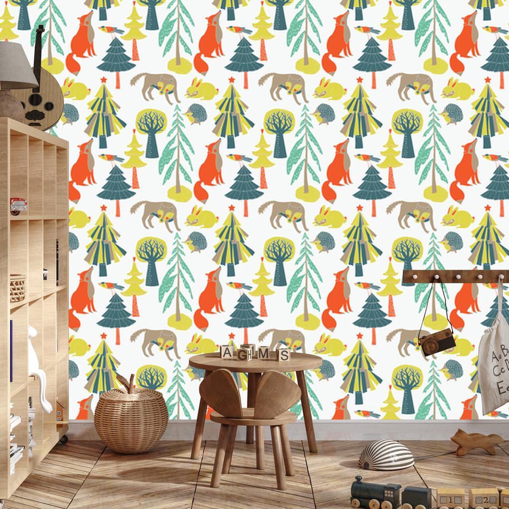 Forest Animals Wallpaper for Living Room and Bedroom 50x1000