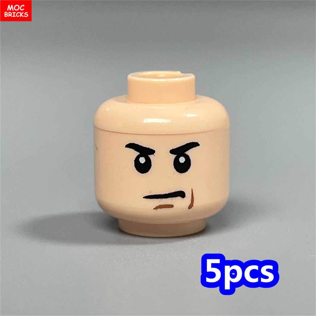 MOC Bricks Hollow Flesh Face Expression Head For 4cm Figure DIY Educational Building Blocks Toys For Children Gifts