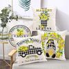 T02C!Lemon Farmhouse Summer Pillow Covers 18X18 Set Of 4,Farmhouse Pillows For Sofa, Outdoor Porch Lemon Home Decor