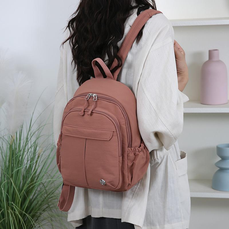 Lightweight Nylon Backpack for Women Casual Daypack Travel Shoulder Bag with Multi Pockets