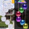 Transparent Solar Wind Chime Light Color Changing Owl Shape LED Hanging Light Glow In the Dark Waterproof Owl Wind Chime