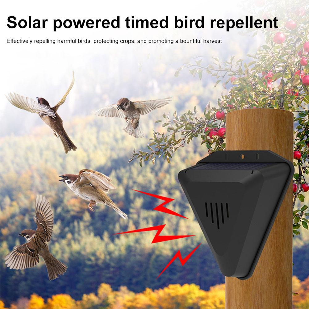 Solar-Vogelscheuche mit 13 Geräuschen Vogelscheuche Alarm Tierabwehr Outdoor-Schutz für Feld und Obstgarten Tierabwehrmittel