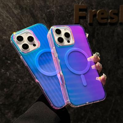 Applicabile a Apple 16promax Custodia per telefono a valigetta IPhone 15 Laser sfumato N52 Potente aspirazione magnetica