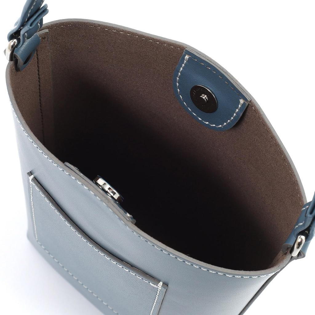 Handwritten Logo Smartphone Shoulder Bag Stitch 20911 [Kitamura] N-0021 Women's Blue/Ivory [Blue]