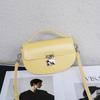 Minimalist Genuine Leather Crossbody Bag Small Square Shell Shape With Lock Daily Urban Wear