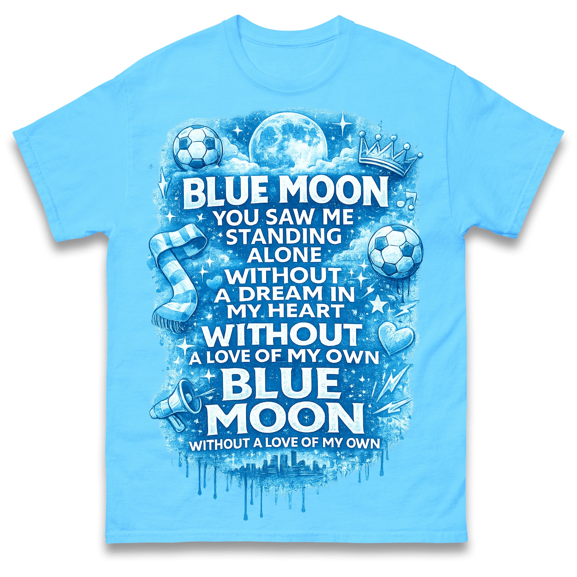 Man City Blue Moon T Shirt Tshirt Mens Womens Unisex Tops Tees L