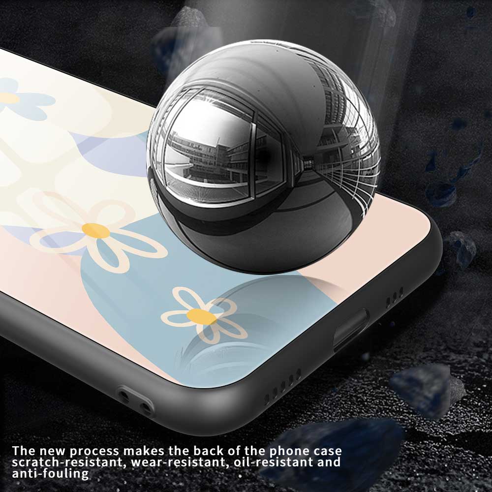 For iPhone 17 Case PC TPU Tempered Glass Pattern Printing Anti Drop Phone Back Cover