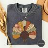 Turkey Built from Quilt Wedges Shirt, Patchwork Turkey Art, Cottagecore Fall Gift, Fall Tee, Autumn Tee, Cozy Fall Tee, Autumn Gift