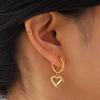 Chices Herzform-Ohrringe aus Edelstahl für Damen Geometrischer Charme Goldfarben Beschichteter Creolen-Ohrring Trendiger Schmuck Geschenke