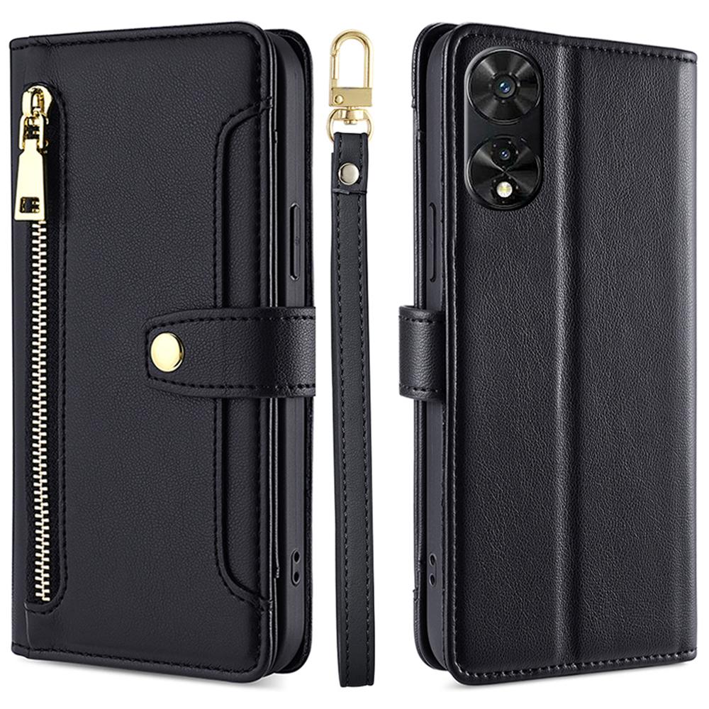 For TCL 505 Case PU Leather Bump Proof Cash Pocket Crossbody Phone Cover