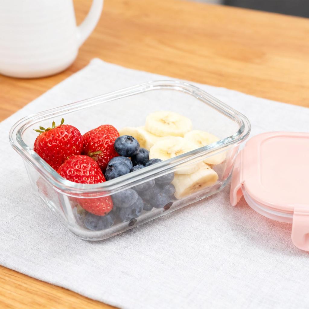 Glass Storage Rectangular Airtight and Oven Safe Dishwasher Safe Perfect for Prepared Meals and Lunch Boxes JXN-Yun Heat-Resistant Container, 370ml,