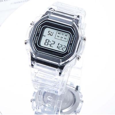 Fashio Sports Electronic Watches Men Women Square Digital Watches Junior School Students Wristwatch Waterproof Rubber Clock Gift