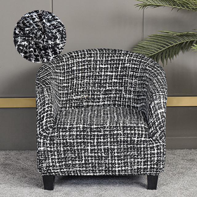 Levivel Club Chair Slipcover Stretch Armchair Printed Tub Chair Cover Living Sofa Cover Spandex Couch Cover Designed For Bar Counter Family Room