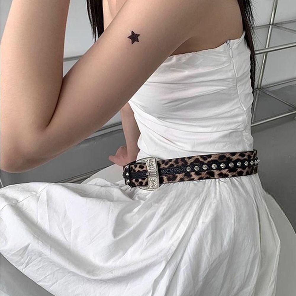 Rivet Women's Belt Vintage Dress Jeans Belt Versatile Leather Waist Belt  Spicy Girls