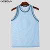 INCERUN Sommer Herren Nähte Ärmellos Mesh Transparent Stretch Tanktops