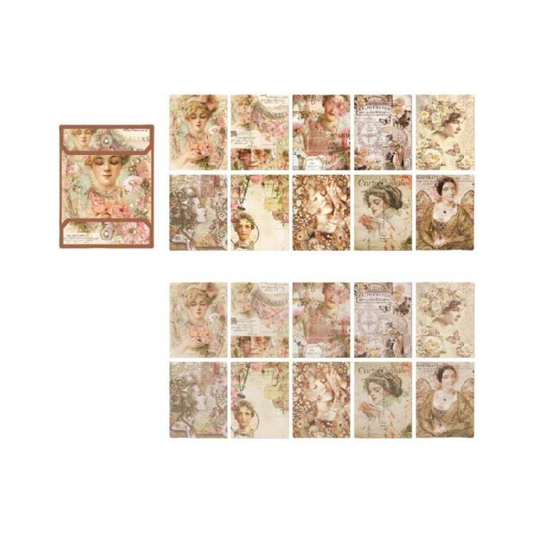 20 Sheets Retro Aesthetic Decorative Paper Scrapbooking Decoration Paper for Journal Notebook Photo Album and Art Craft