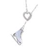 Cartoon Sports Skating Ice Skates Pendant Necklace with Crystals Decorations In Sweet Candy Color for Women
