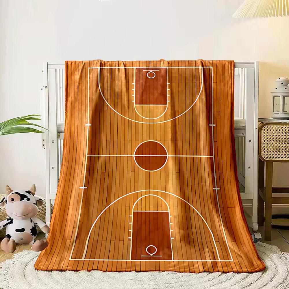 Basketball Court Design Blanket for All Seasons Blanket Lunch Break Throw Gift