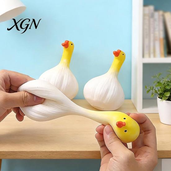 Kids Stress Toy Relief Garlic Duck Soft Stretchy Squeeze Sensory Hand Therapy Concentration Aid Exercise Relaxation Ball Party Favors