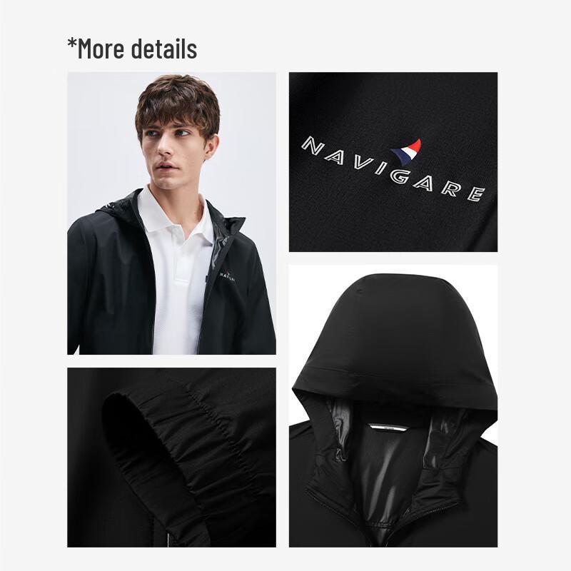 Navigare Men's 3-Proof Hooded Lightweight Commuter Jacket