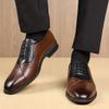 Fashion Men Dress Shoes Fashion Business Casual Leather Shoe Handcrafted Oxford Shoes Luxury Wedding Shoes for Men Lace Up Leather Shoe