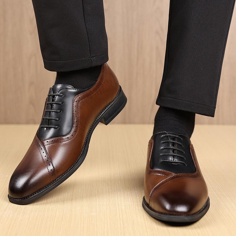 Fashion Men Dress Shoes Fashion Business Casual Leather Shoe Handcrafted Oxford Shoes Luxury Wedding Shoes for Men Lace Up Leather Shoe