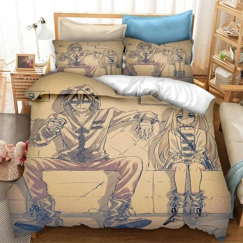 3D-gedrucktes Anime-Bettwäscheset „Engel des Todes“ Bettbezüge Kissenbezüge Bettdecken Bettwäsche-Sets Bettwäsche Heimtextilien