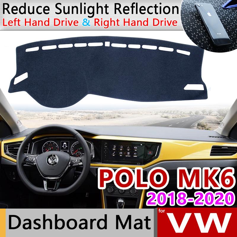 For Volkswagen VW POLO MK6 2018   Anti-Slip Mat Dashboard Cover Pad SunShade Dashmat Protect Carpet Dash Car Accessories