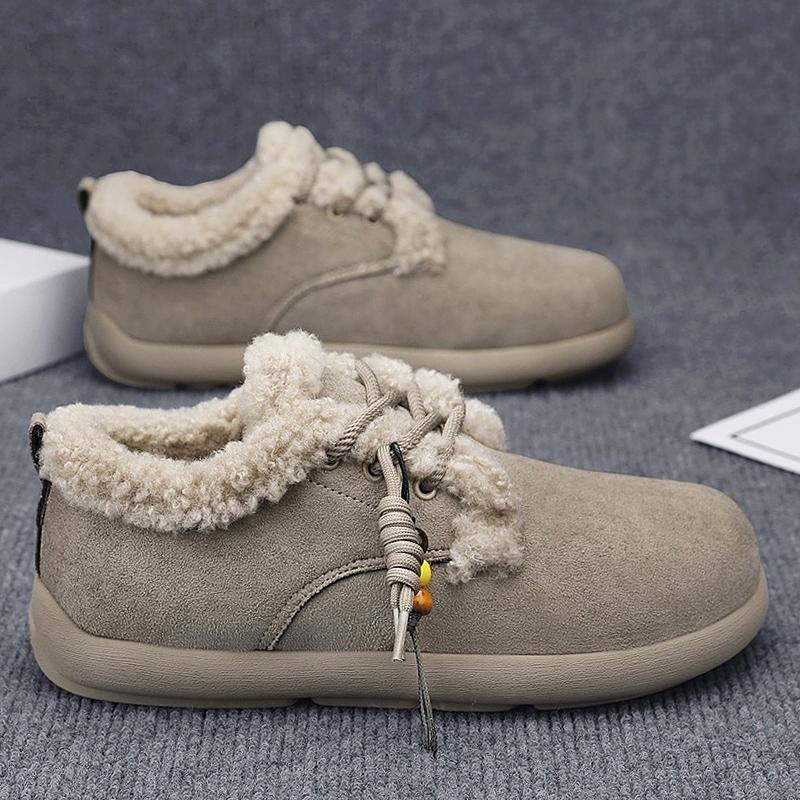 

Winter Snow Boots Men Black Plush Thick-Bottom Warm Thermal Insulated Fleece-Lined Man Ankle Boots Platform Outdoor Casual Shoes 39
