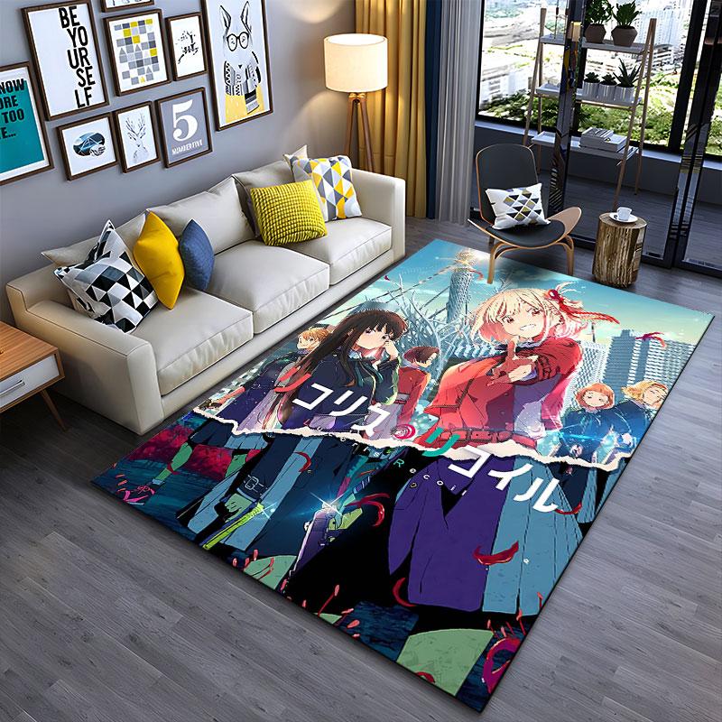 Anime Group Scene Design Carpet suitable as a non-slip mat for the living room or bedroom sofa