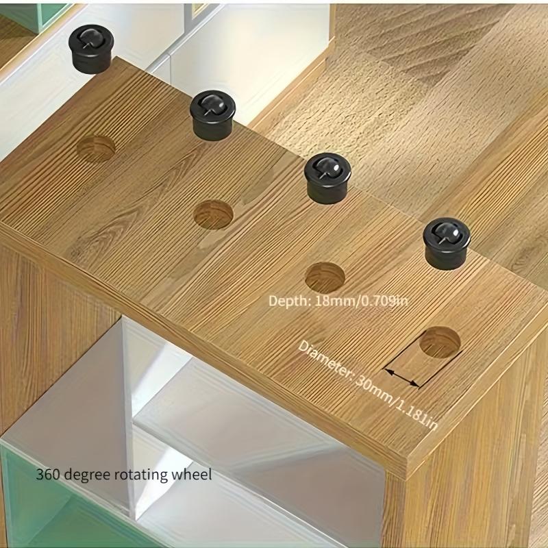 4pcs Invisible Universal Slotted Wheel 360 Degree Rotation Caster Smooth Quiet for Home&Office Furniture Bottom Push-pull Moving