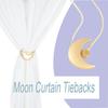 Magnetic Curtain Tiebacks Alloy Moon Curtain Holdbacks Silver/Gold Curtain Tie Backs Curtain Clips Ropes -Set of 2