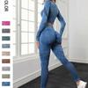 Seamless Quick-Dry Fitness Set: Sand-Wash Hollow-Out Peach Hip Leggings & Tight Top for Women