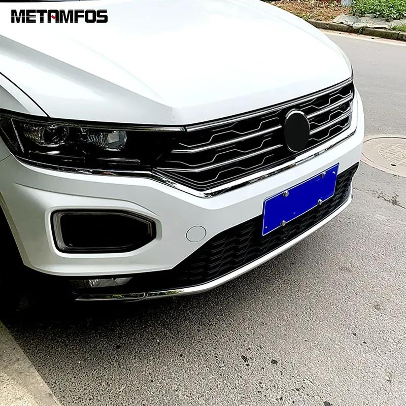 Front Bumper Lip Trim For Volkswagen VW T-ROC TROC 2018 Stainless Steel Grille Body Kit Splitter Diffuser Car Accessories