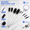 Stainless Steel Handle Bottle Cleaning Brush Nylon Brush Tube Brush  For Sippy Cups