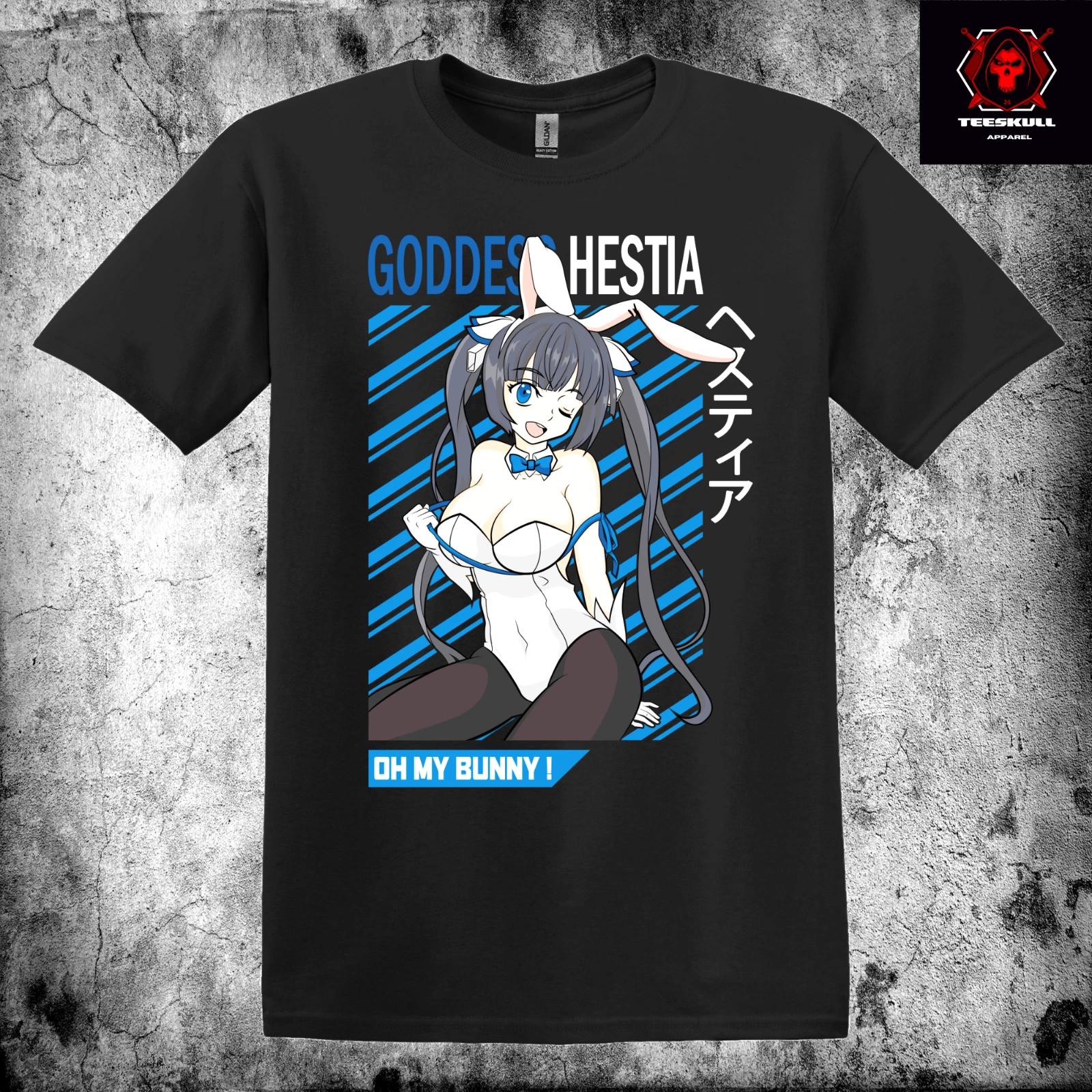 Goddess Hestia Oh My Bunny! Anime Character Premium Cotton Unisex T-Shirt XL
