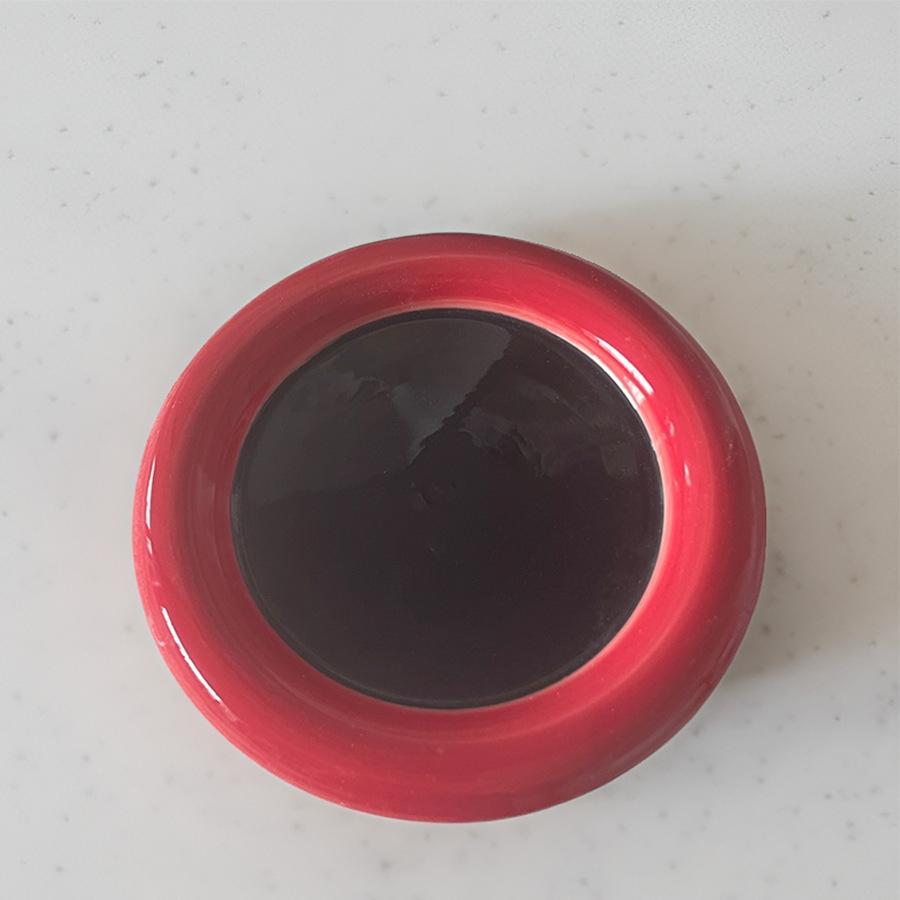 

1PCS 8-inch 6-inch, Ceramic Hand-painted Plate, Household Dessert Plate, Cake Plate, Simple Red and Black Dudu Plate. 6 inches