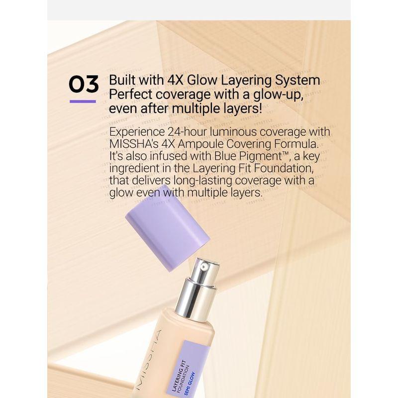 MISSHA - Layering Fit Foundation Semi Glow - 4 Colors