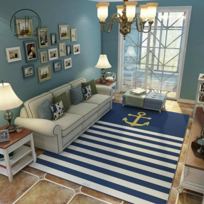 

Северный стиль Морской стиль Вентилятор Средиземноморский стиль Ковры для гостиной Диван Журнальный столик Спальня Прикроватный коврик Ковры для детской комнаты 80x120cm