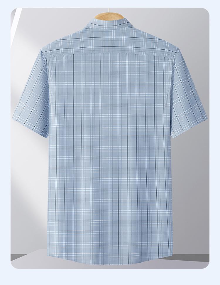 Dad Style Summer Lightweight and Comfortable Plaid Short-Sleeved Shirt