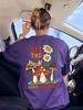 Mushroom Let The Good Thing Printing T-Shirts Women Basics Loose Short Sleeve Tops O-Neck Soft T Shirts Summer Womans Clothes